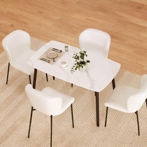Adley Matt Ceramic Dining Table 120 x 69.5cm - White