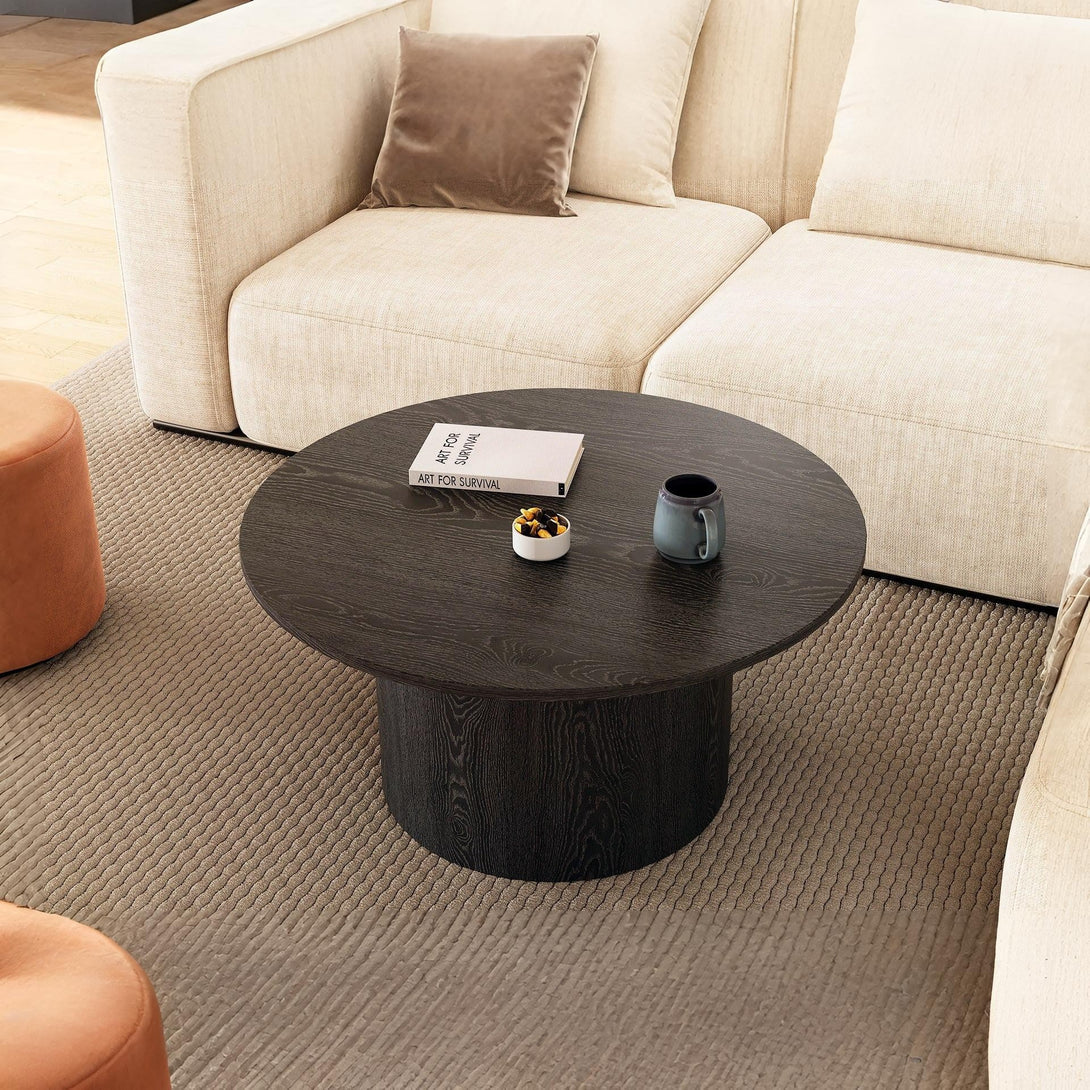 Adley Round Coffee Table 90cm - Black