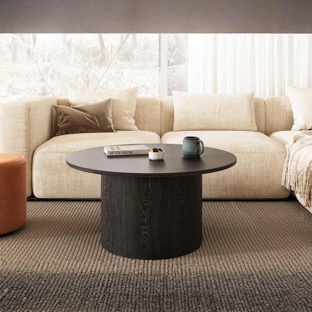 Adley Round Coffee Table 90cm - Black