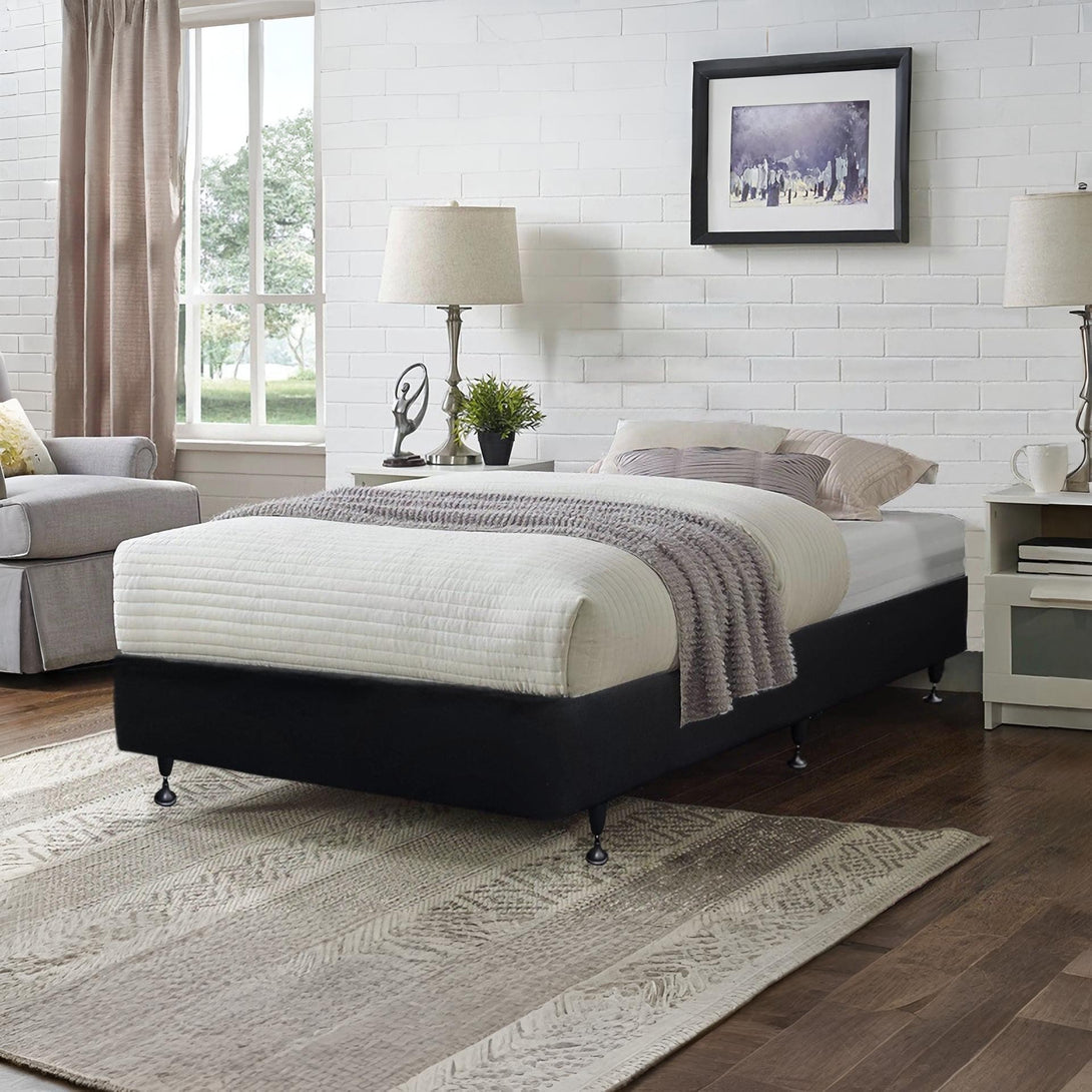 Vinson Fabric King Single Bed Base - Black