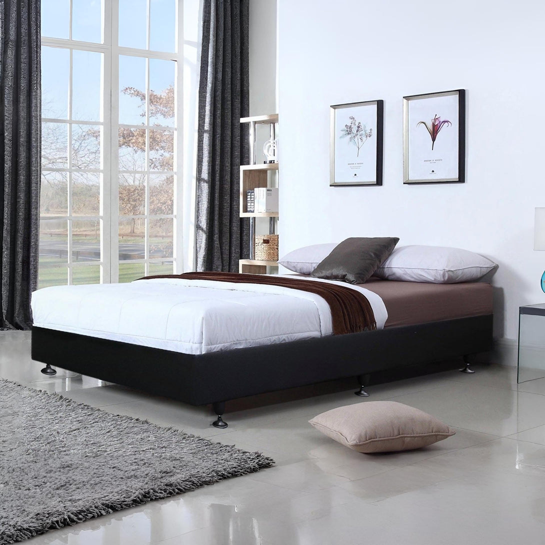 Vinson Fabric Double Bed Base - Black