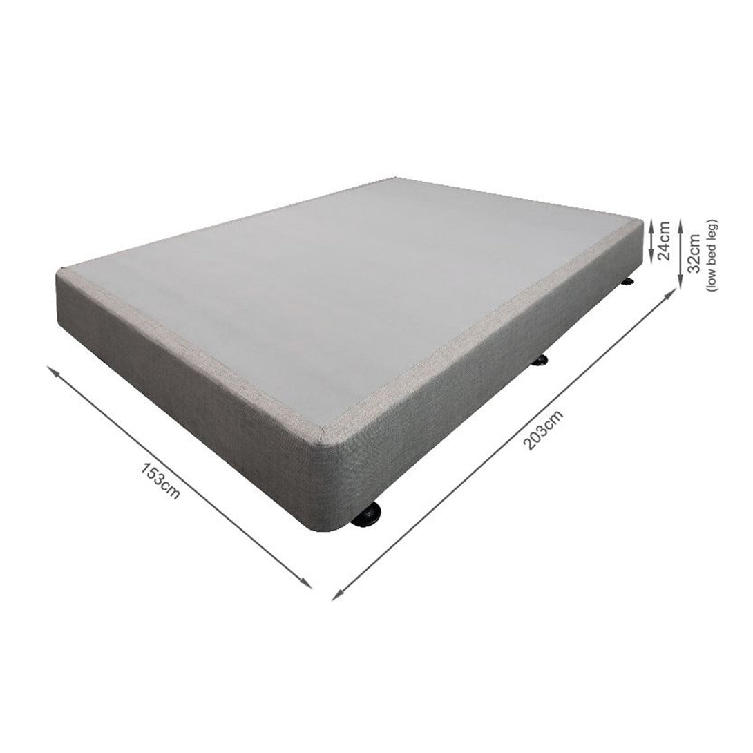 Vinson Fabric Queen Bed Base - Grey