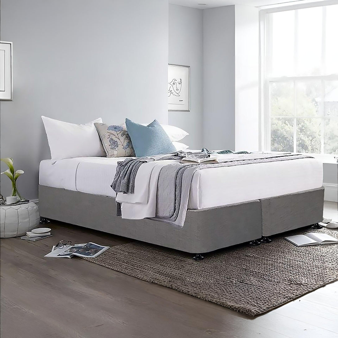 Vinson Fabric Super King Split Bed Base - Grey