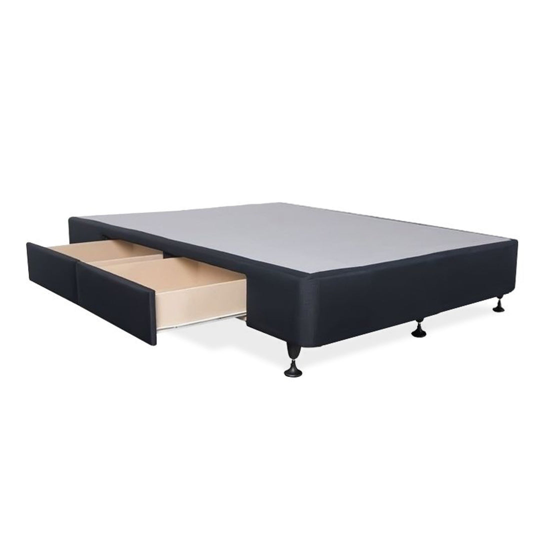 Charles Fabric Double Bed Base 4 Drawers - Black