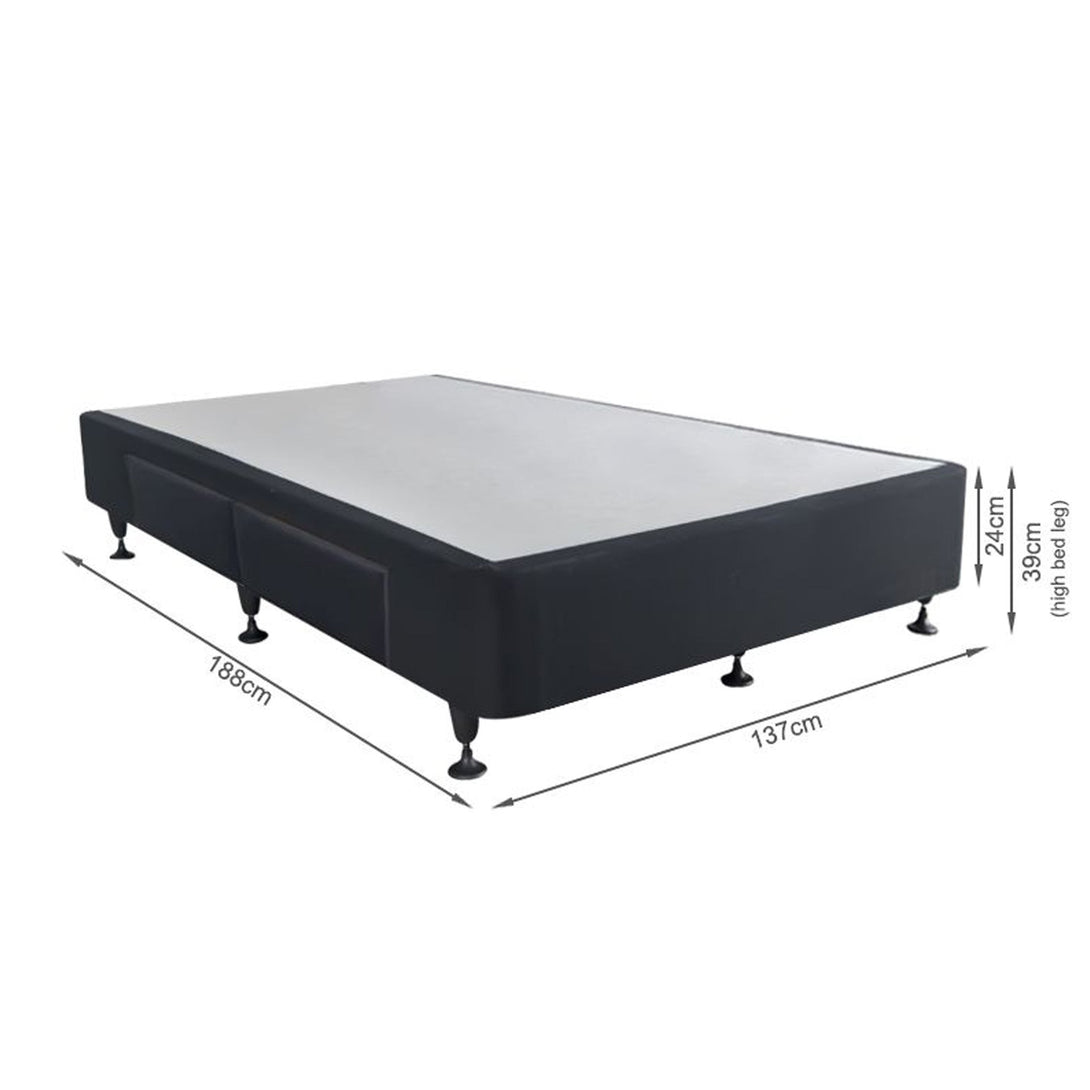 Charles Fabric Double Bed Base 4 Drawers - Black