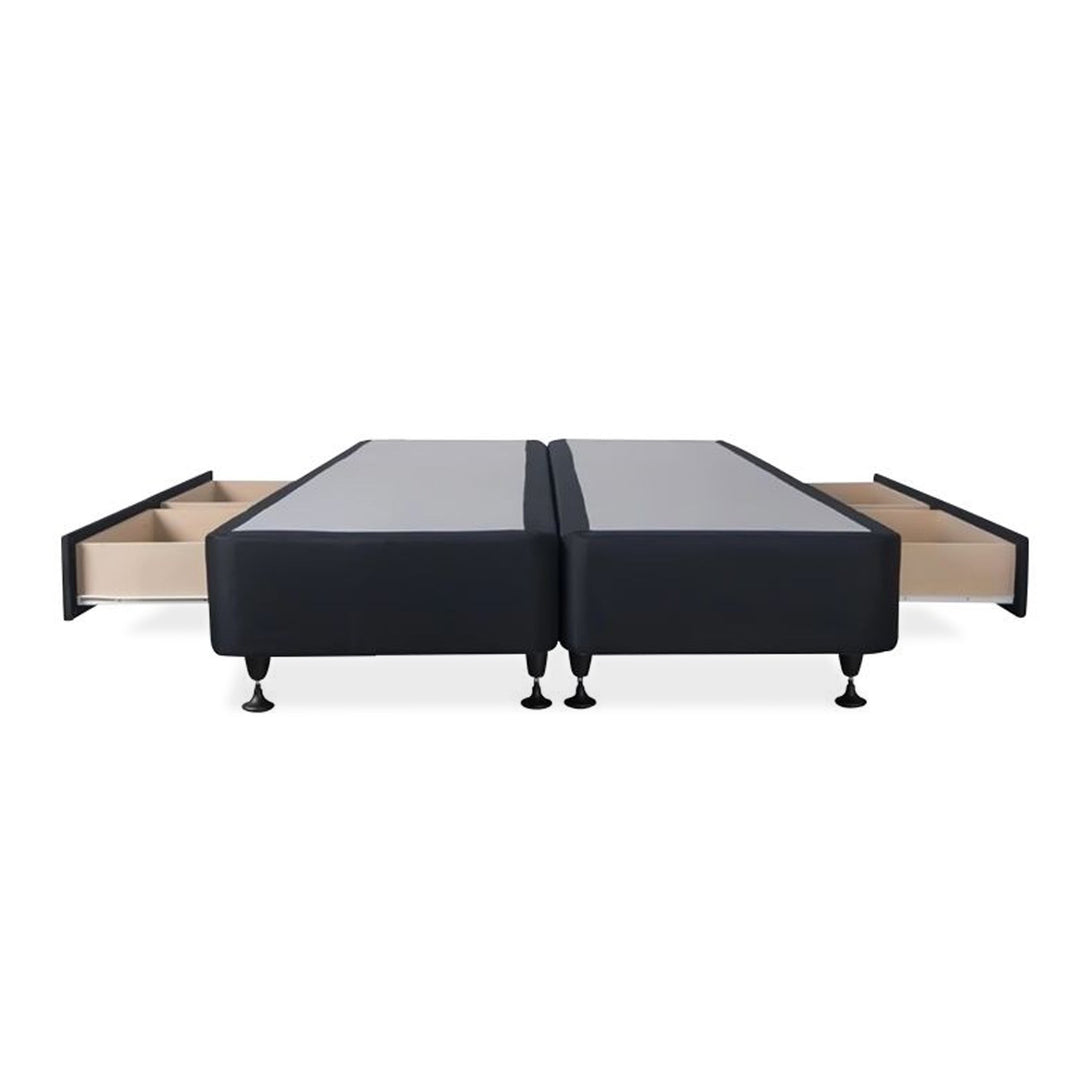 Charles Fabric King Split Bed Base 4 Drawers - Black