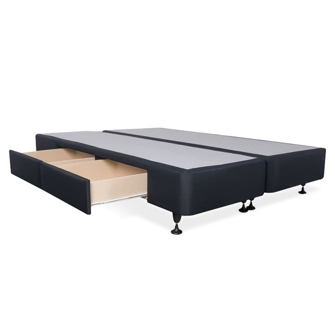 Charles Fabric Super King Split Bed Base 4 Drawers - Black