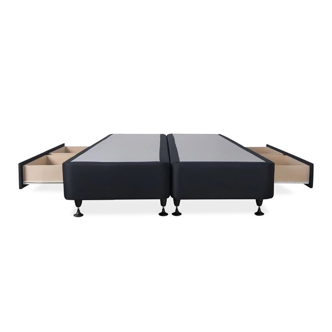 Charles Fabric Super King Split Bed Base 4 Drawers - Black