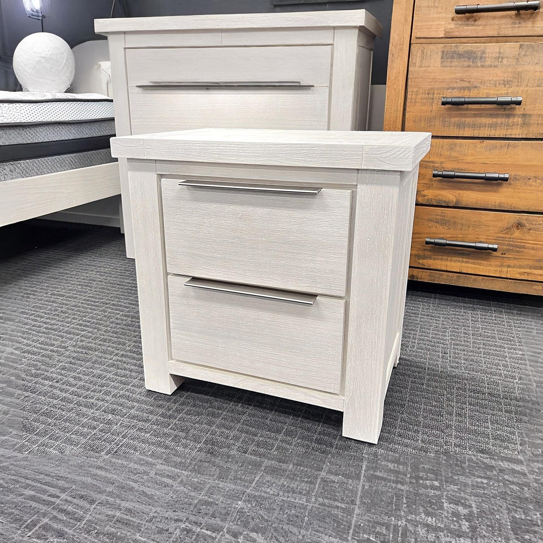 Lincoln Solid Wood Bedside Table - White