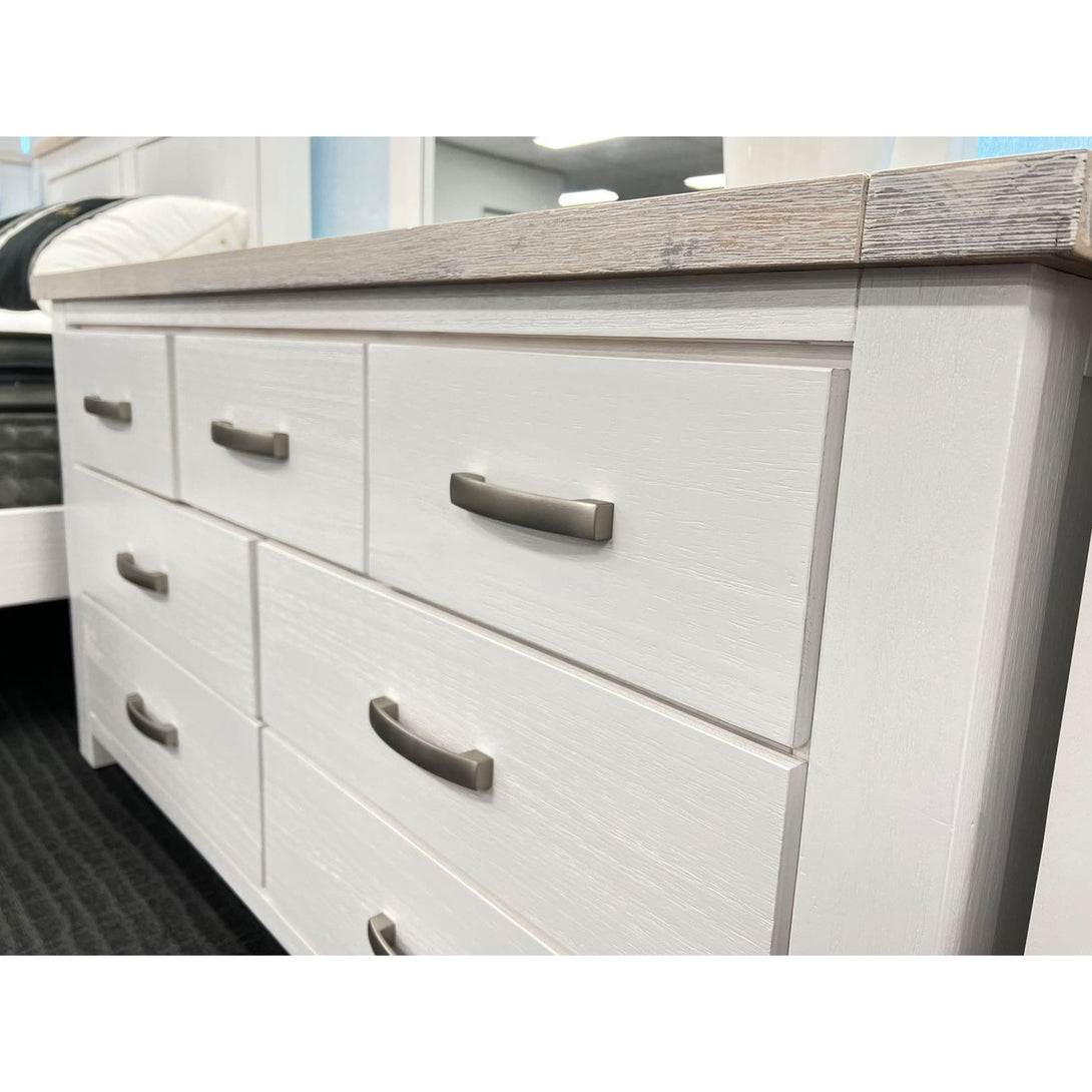 Aurora Solid Wood 7 Drawer Dresser - White