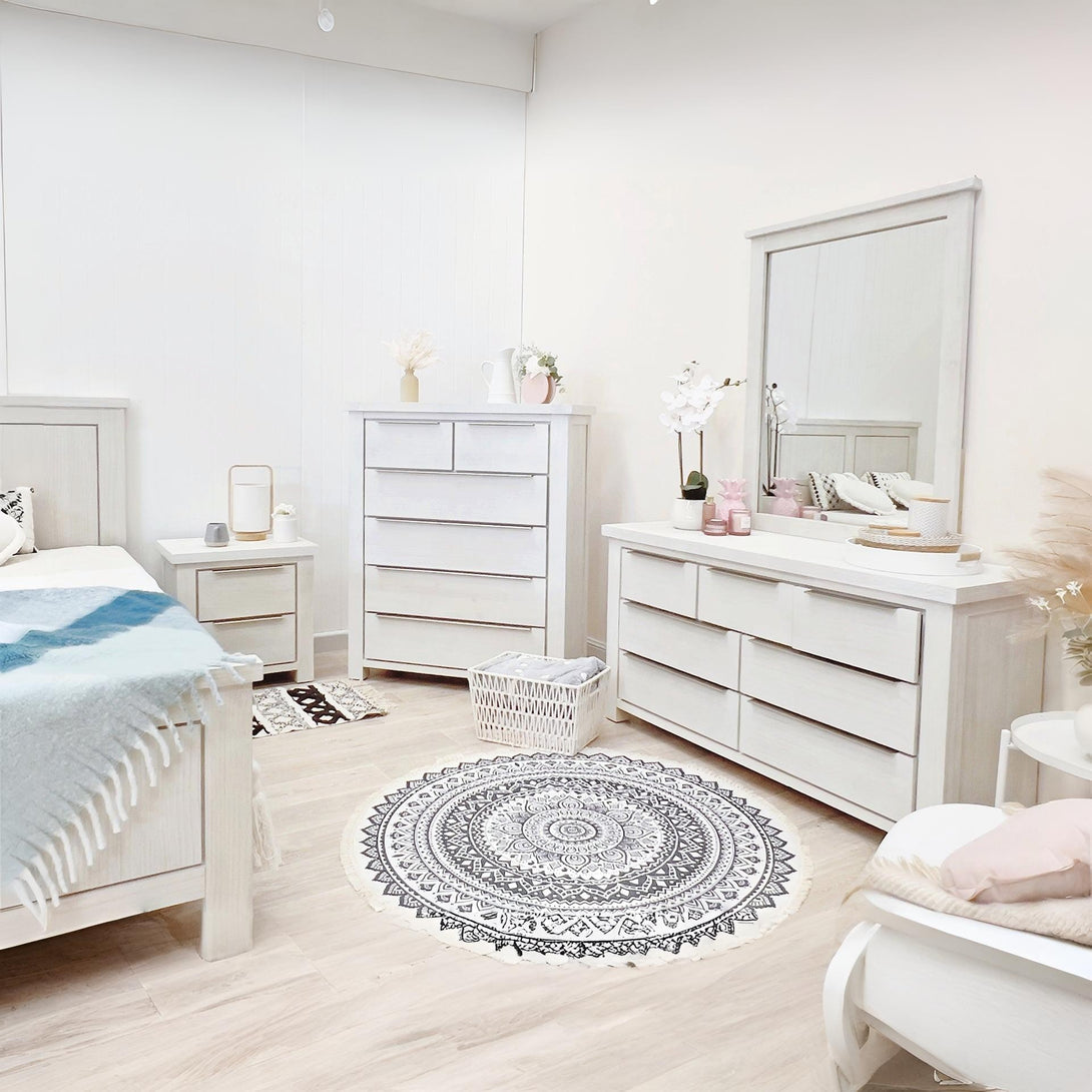Lincoln Solid Wood 7 Drawer Dresser - White