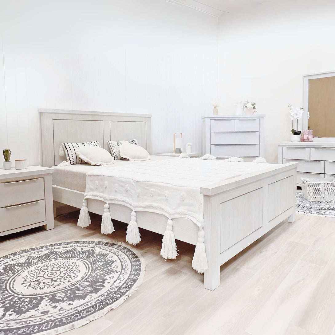 Lincoln Solid Wood Queen Bed Frame - White