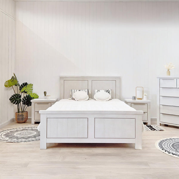 Lincoln Solid Wood Queen Bed Frame - White
