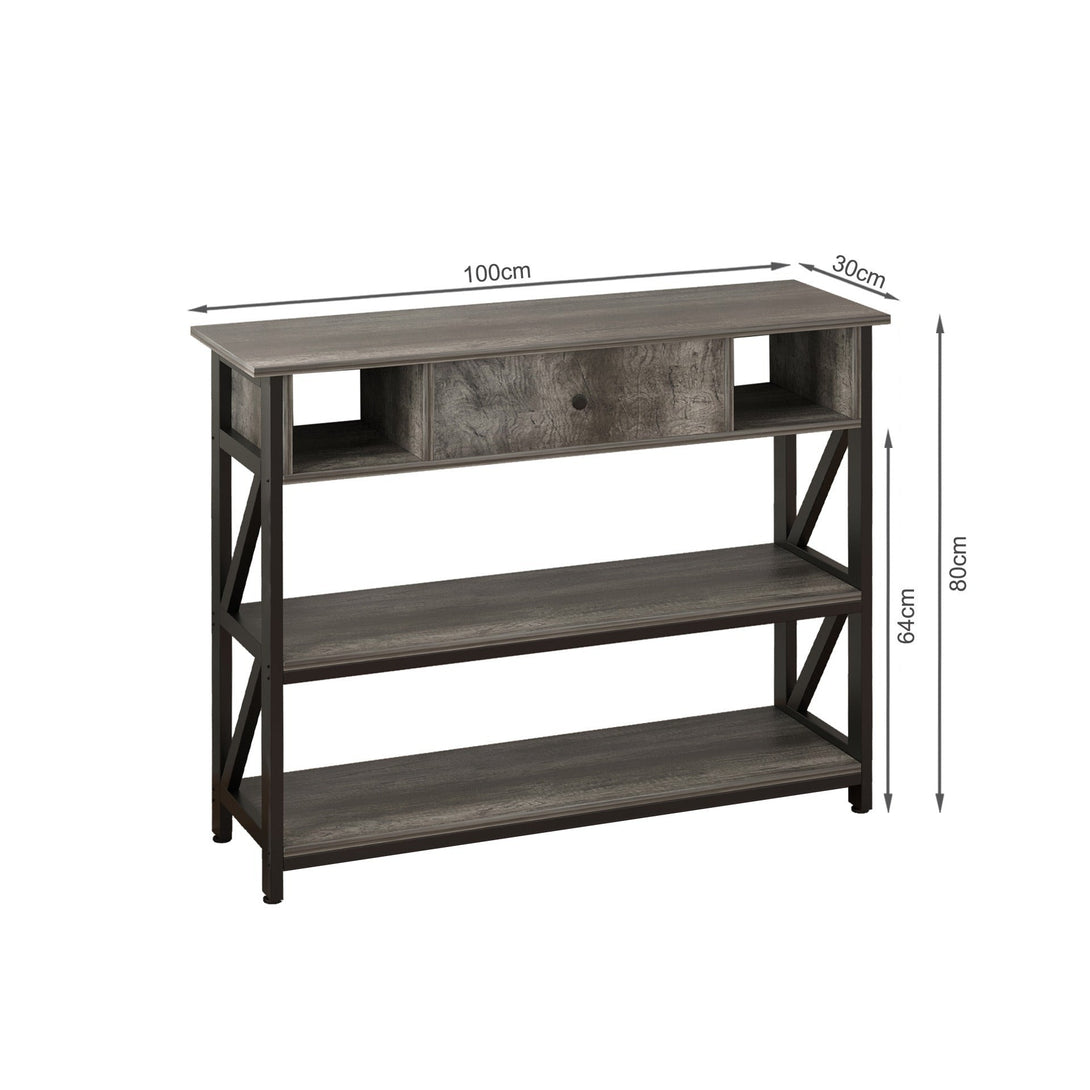 Atlas 1m Console Table with Drawer - Gray Oak