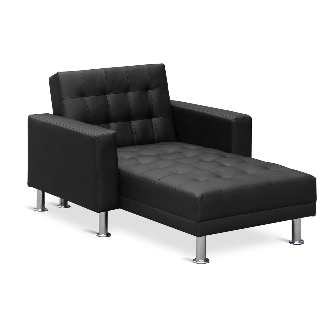 Colorado 3 Seater Sofa Bed Futon with Chaise - Black
