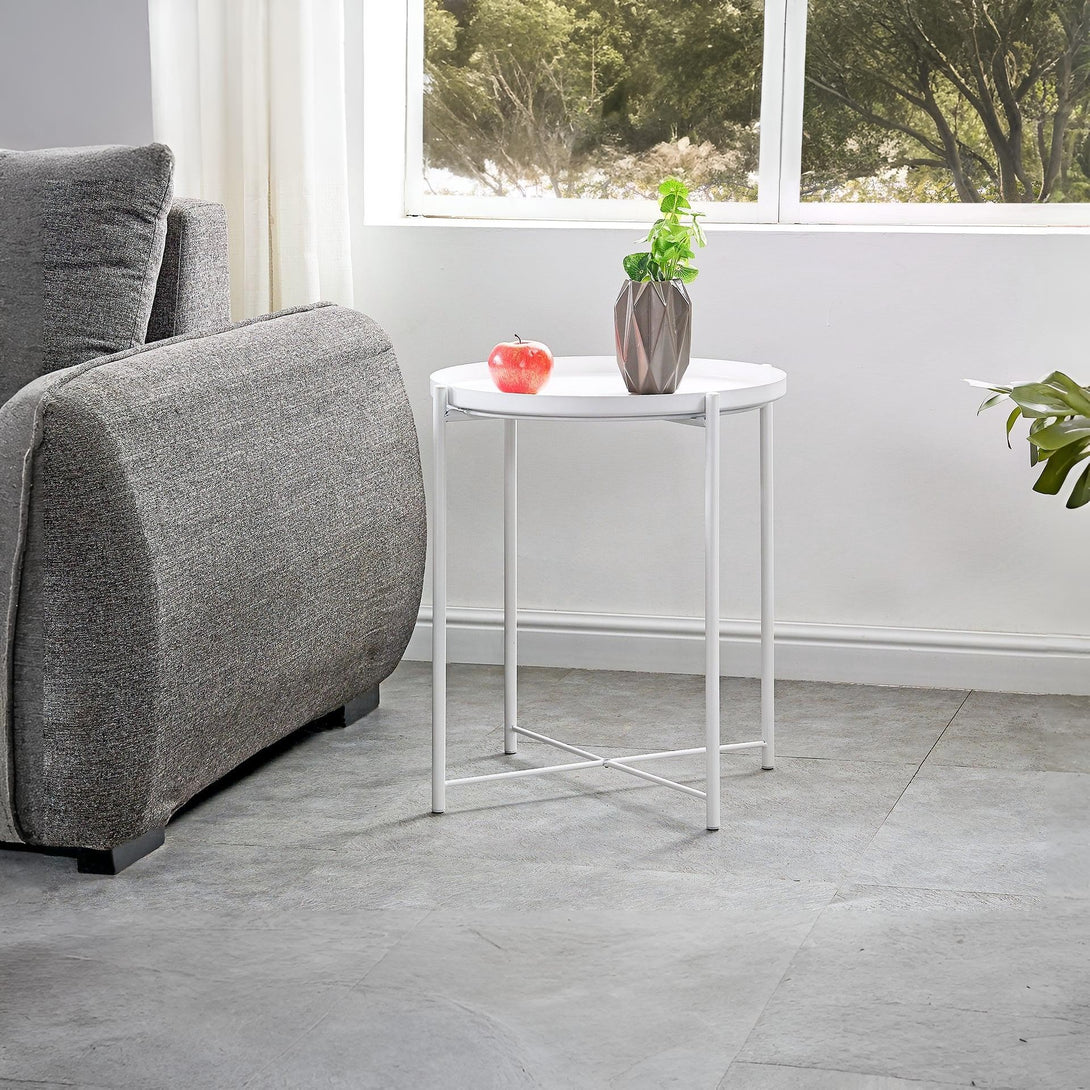 Ellison Round Side Table Coffee Table - White