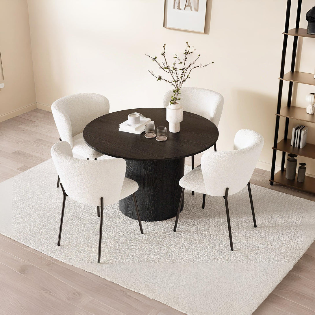 Blair Teddy Fabric Dining Chair - Set of 2 - White