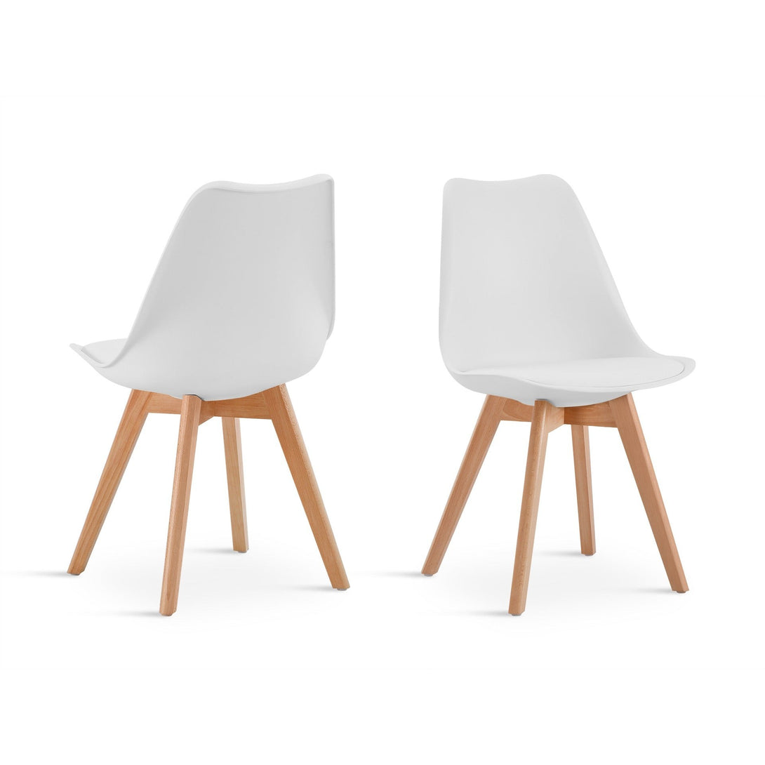 Bodhi Dining Chair with Padded Seat - Set of 4 - White