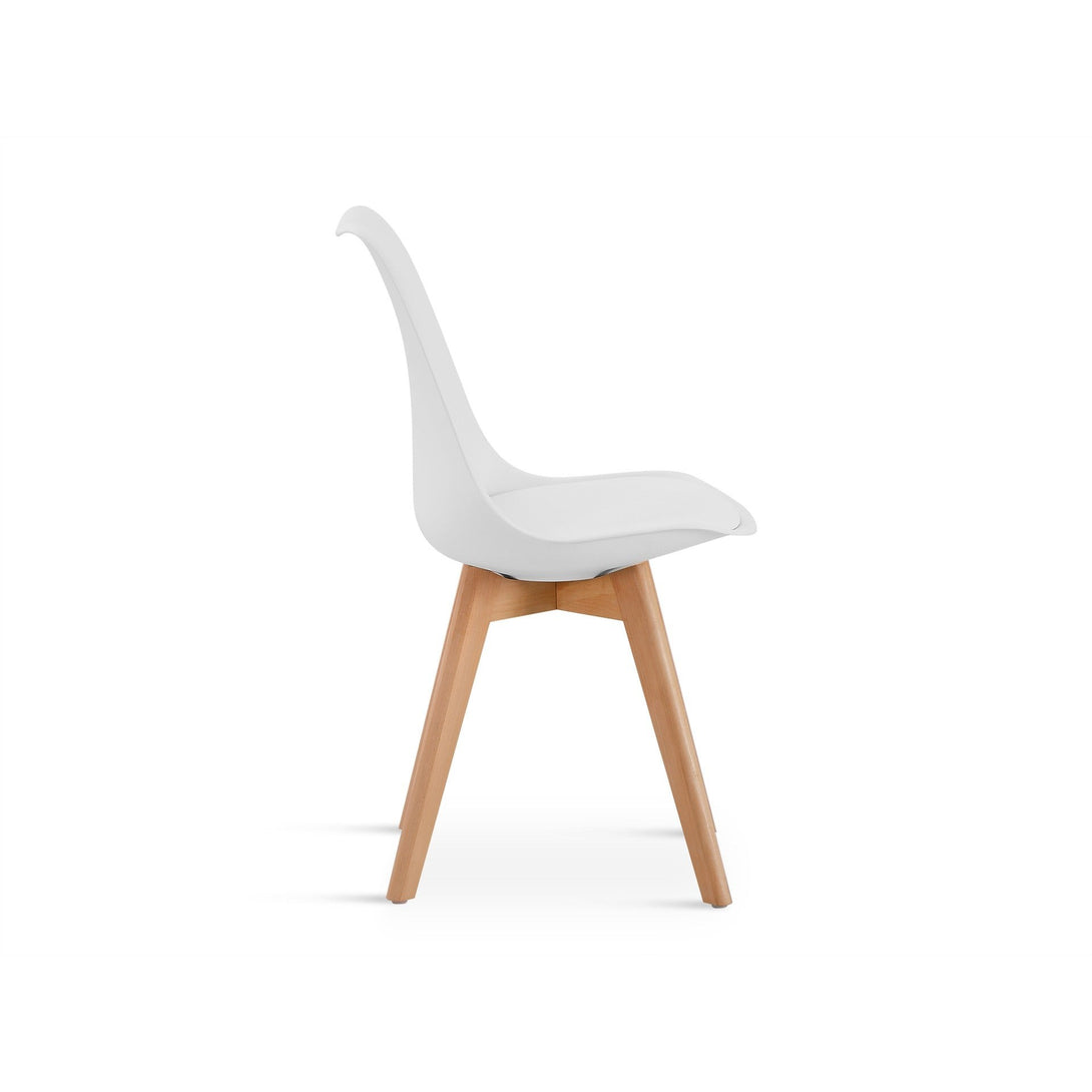 Bodhi Dining Chair with Padded Seat - Set of 4 - White