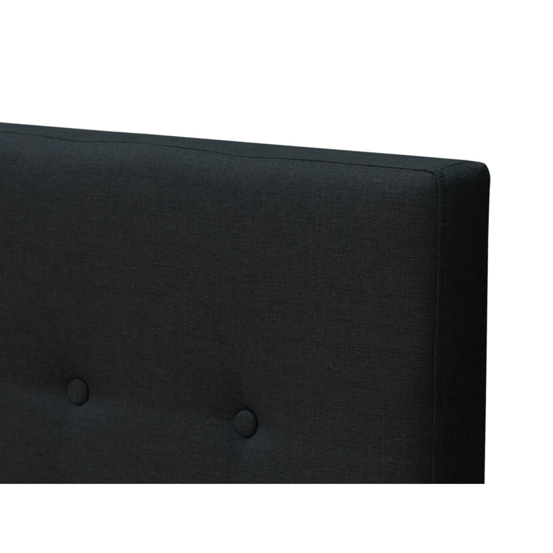 Susan Double Fabric Upholstered Headboard - Charcoal with Button-Tufted Design
