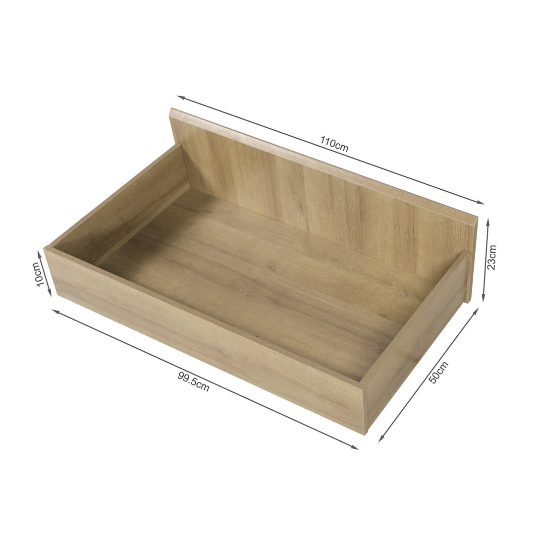 Harris Queen Bed Frame with Storage - Oak