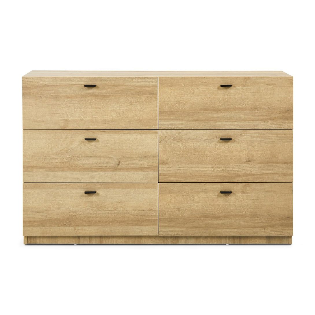Hekla Low Boy 6 Drawer Chest Dresser - Oak