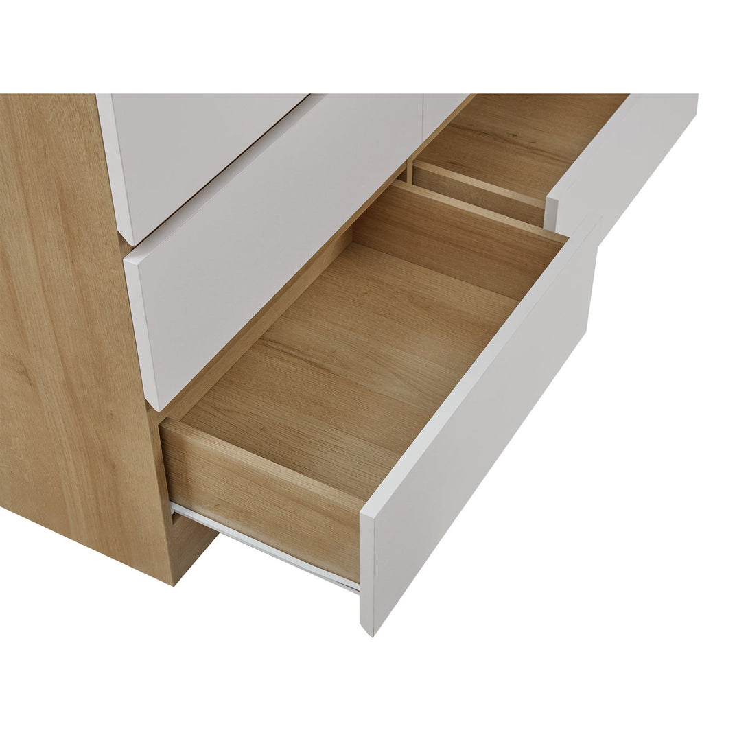 Harris 8 Drawers Low Boy - Oak + White