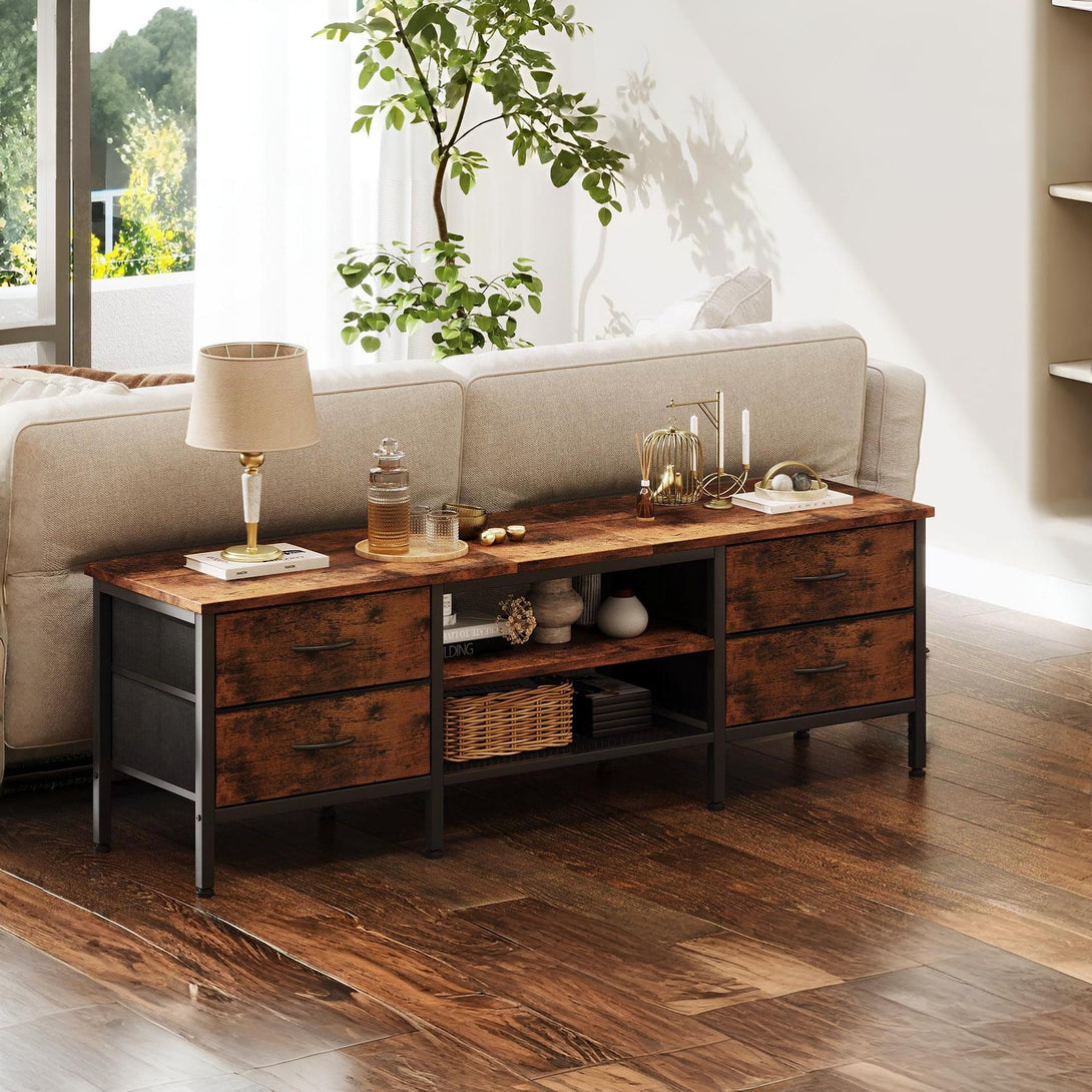 Cavalla 1.6m Entertainment Unit with Drawers - Rustic Brown