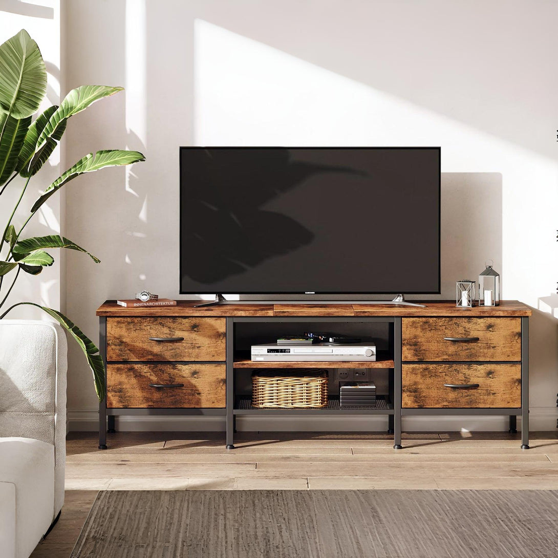 Cavalla 1.6m Entertainment Unit with Drawers - Rustic Brown