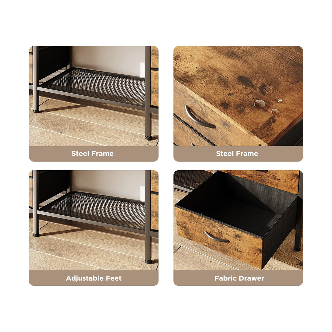 Cavalla 1.6m Entertainment Unit with Drawers - Rustic Brown