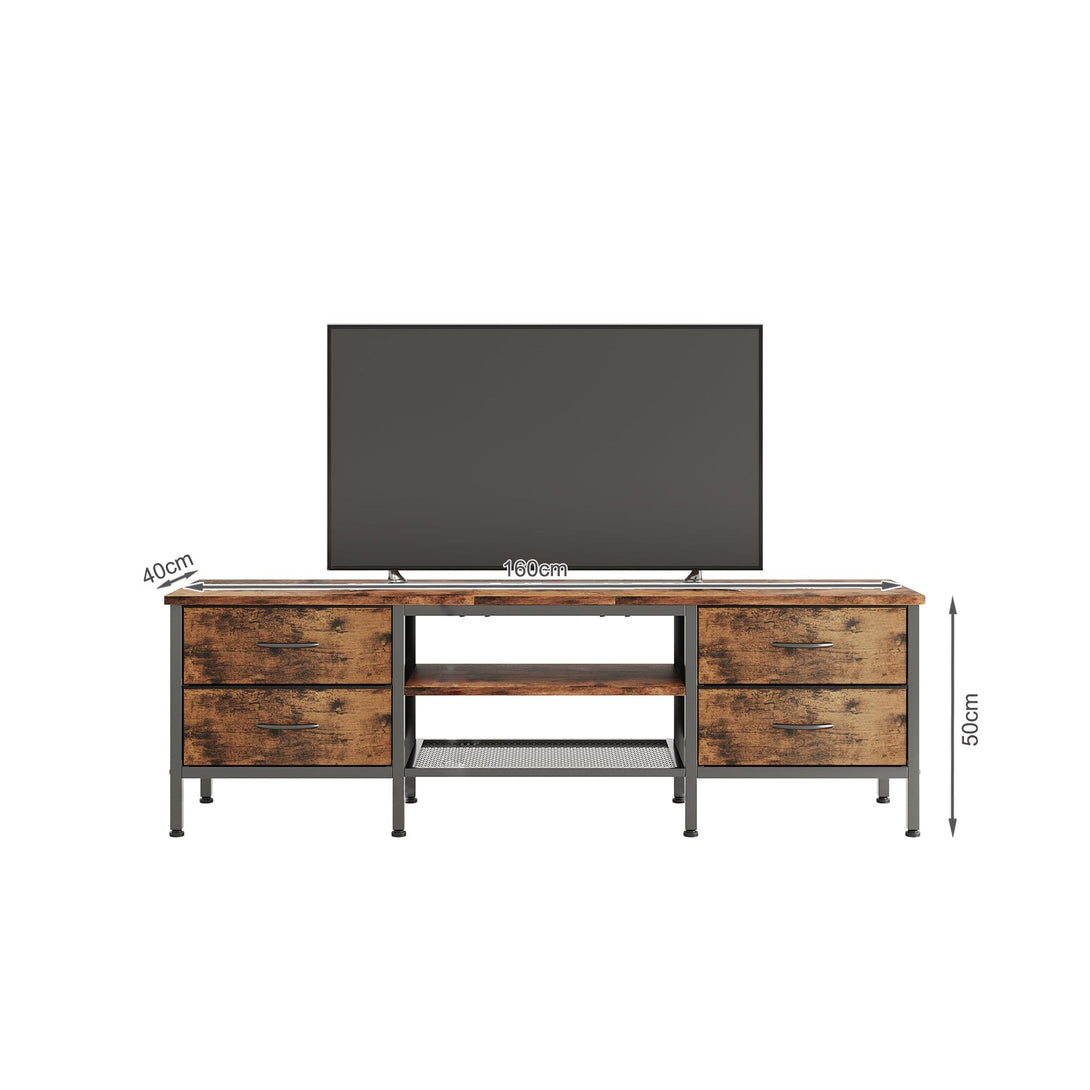 Cavalla 1.6m Entertainment Unit with Drawers - Rustic Brown