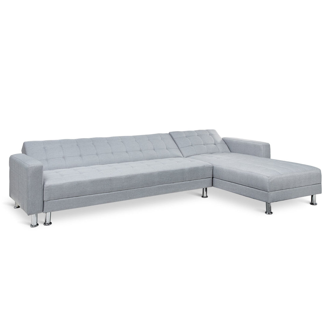 Minnesota 5 Seater Sofa Bed Futon with Chaise - Grey