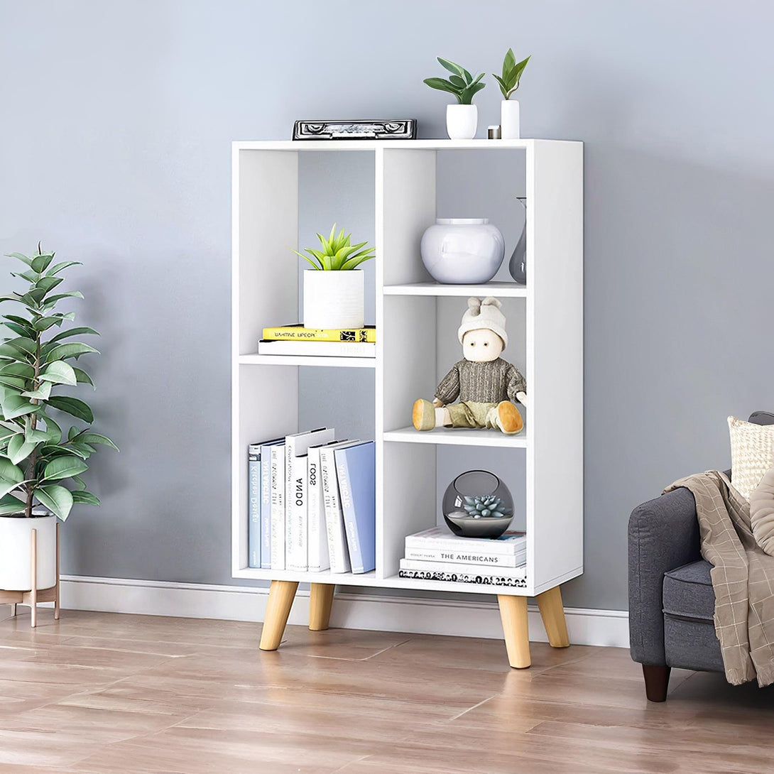 Huron Bookshelf Display Shelf Storage Unit - White