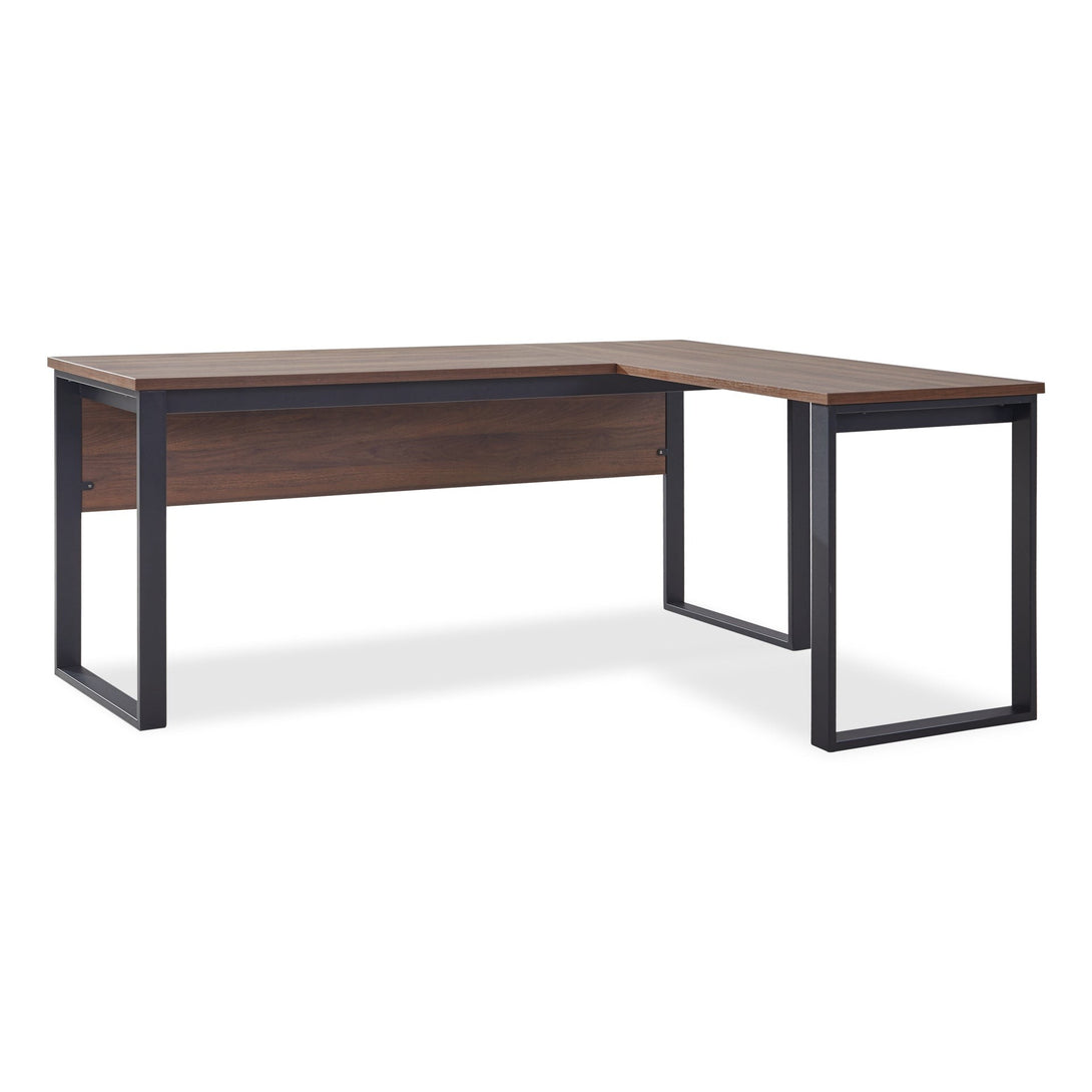 Nakia Computer Corner Desk with Filing Cabinet - Walnut