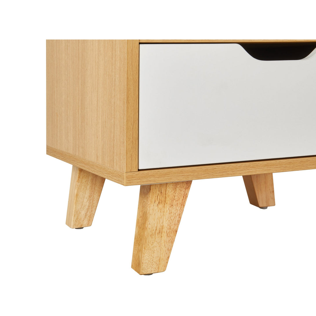 Schertz Wooden Bedside Table - Oak