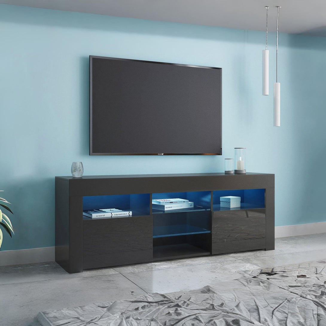 Atka 1.45m LED Entertainment Unit - Black