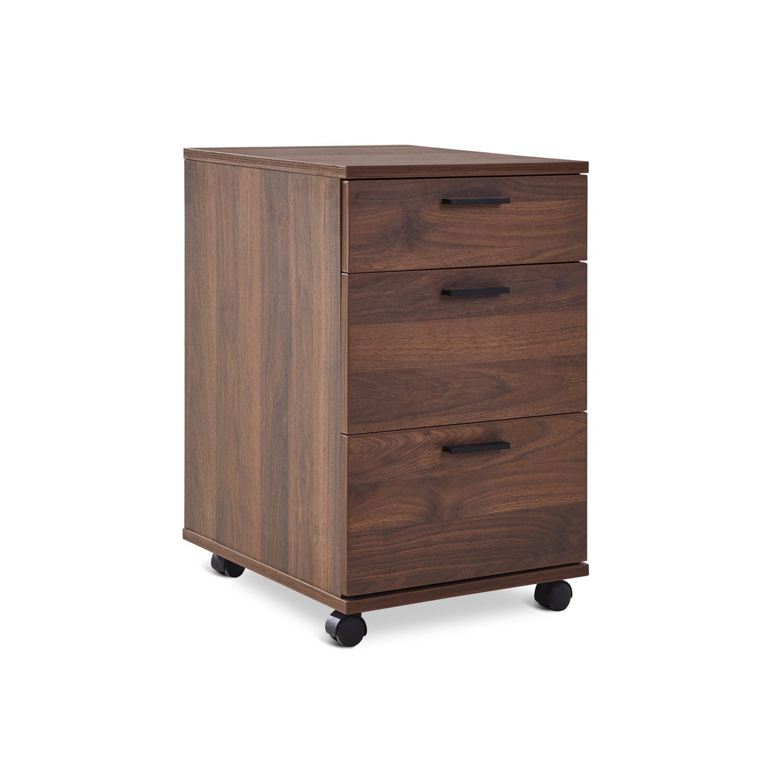 Nakia 3 Drawer Filing Cabinet - Walnut