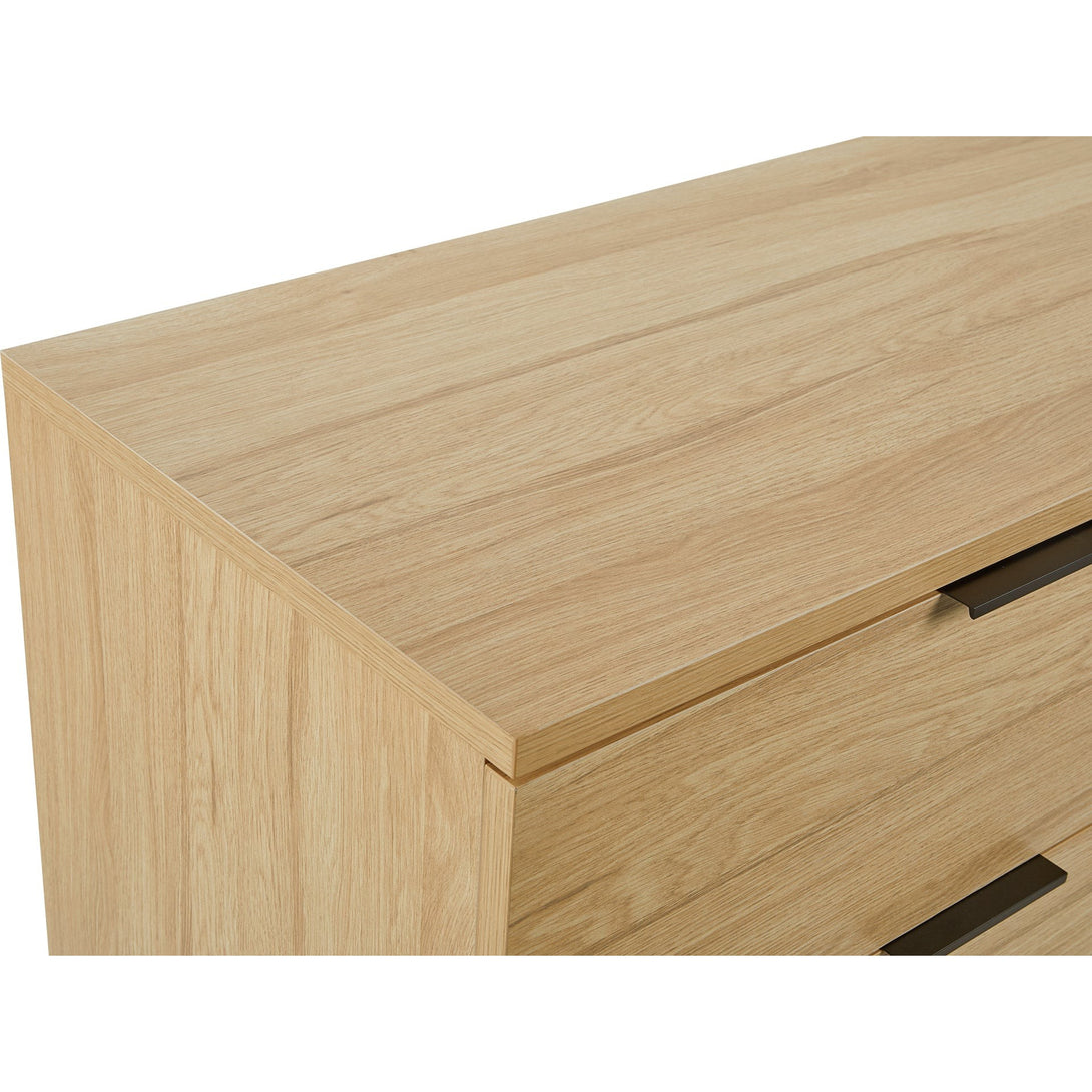 Ocala Low Boy 8 Drawer Chest Dresser - Oak