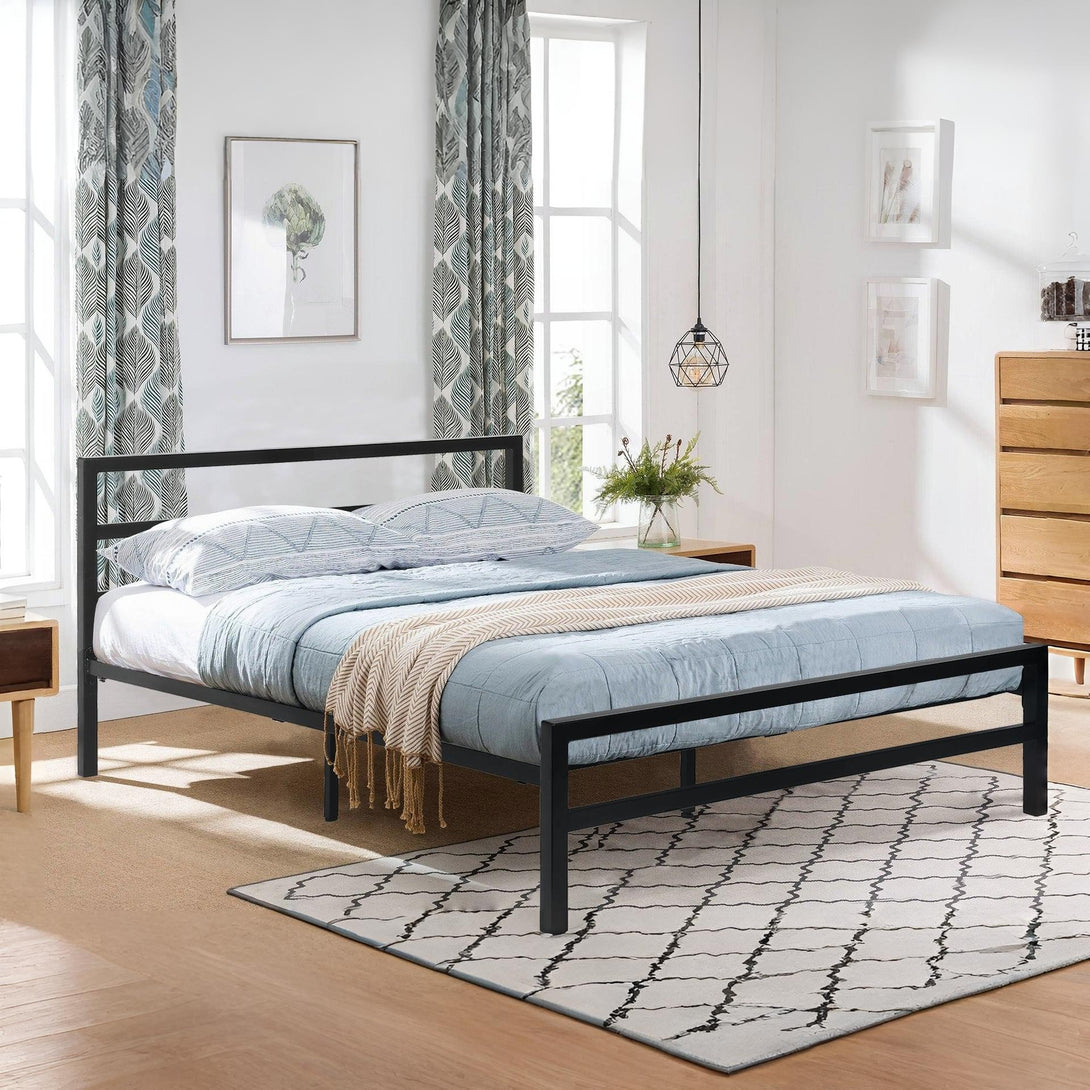 Dowe Double Metal Bed Frame - Black