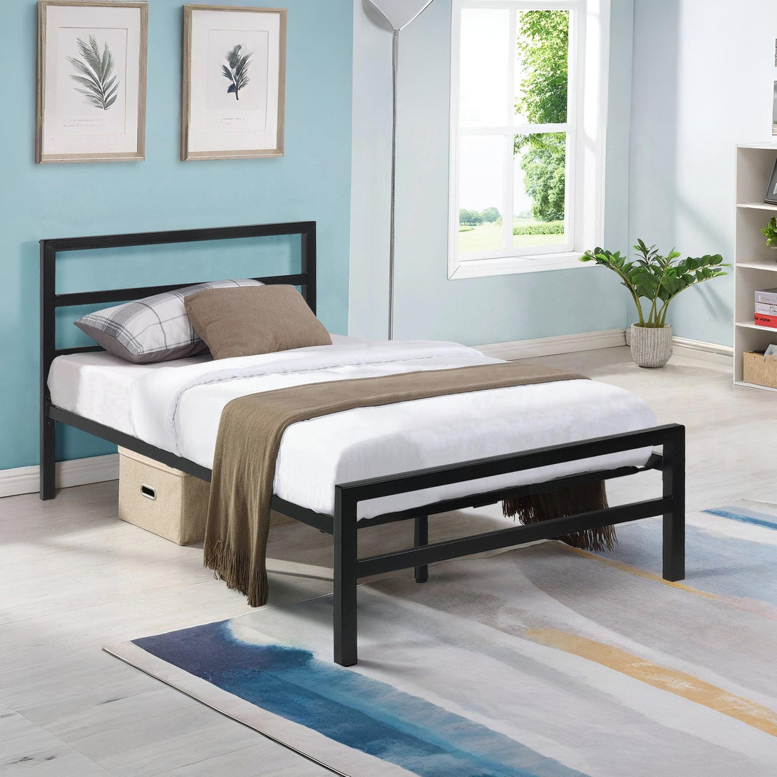 Dowe King Single Metal Bed Frame - Black
