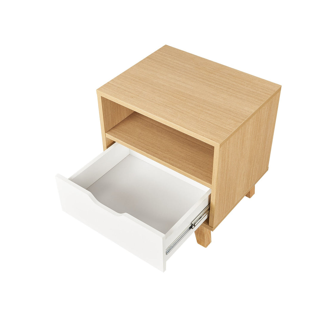 Schertz Wooden Bedside Table - Oak