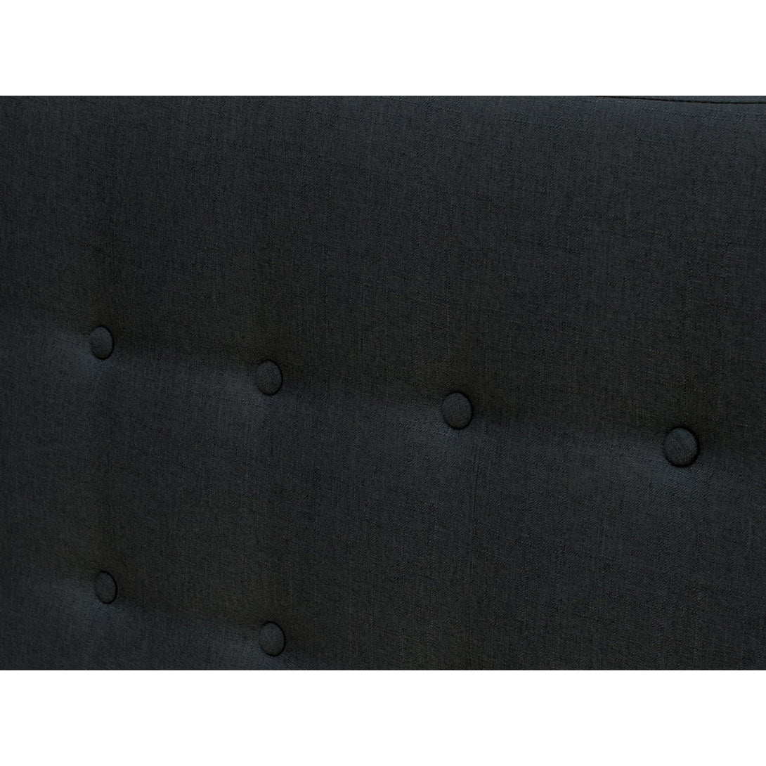 Susan Double Fabric Upholstered Headboard - Charcoal with Button-Tufted Design