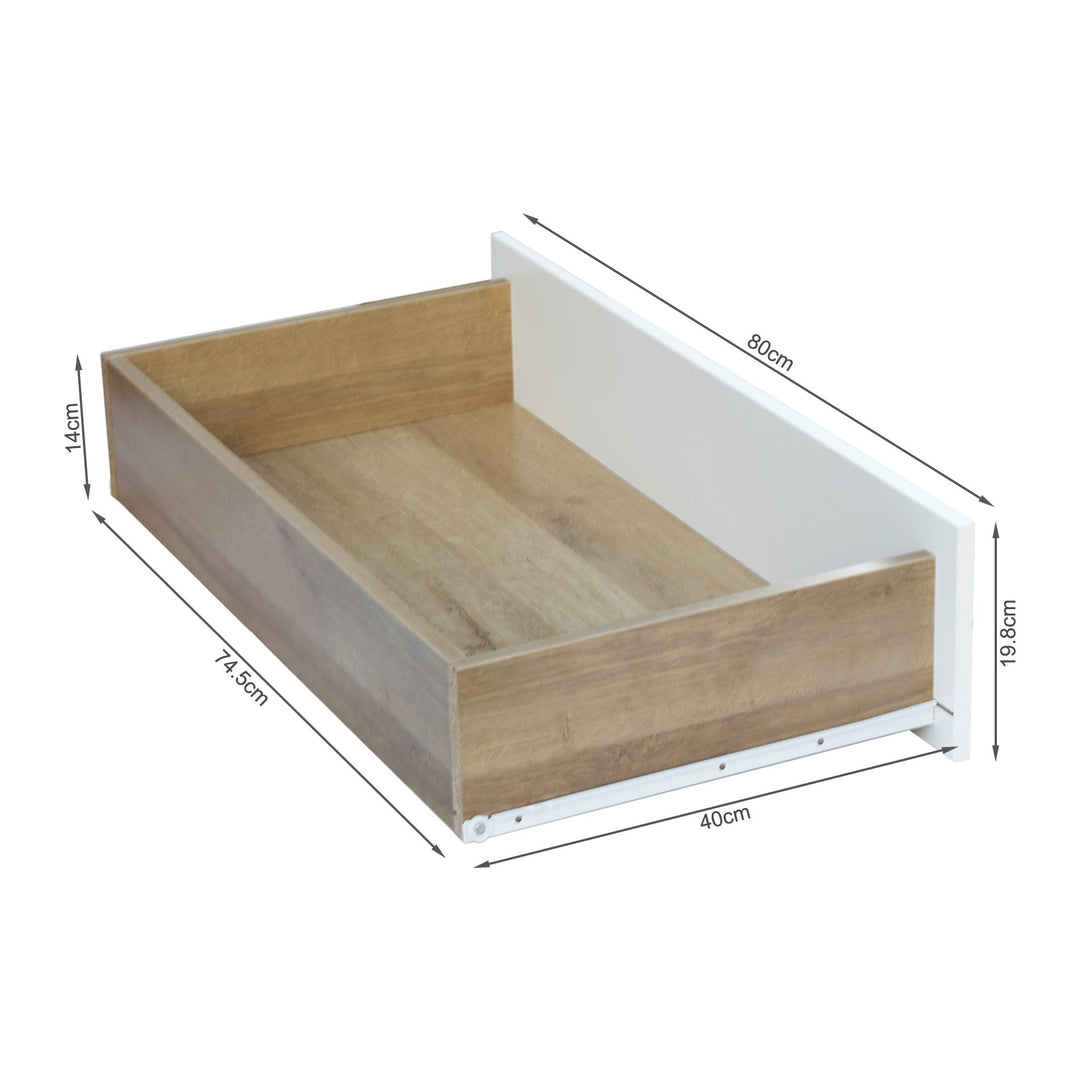 Harris 2 Door Wardrobe with Drawers - Oak + White