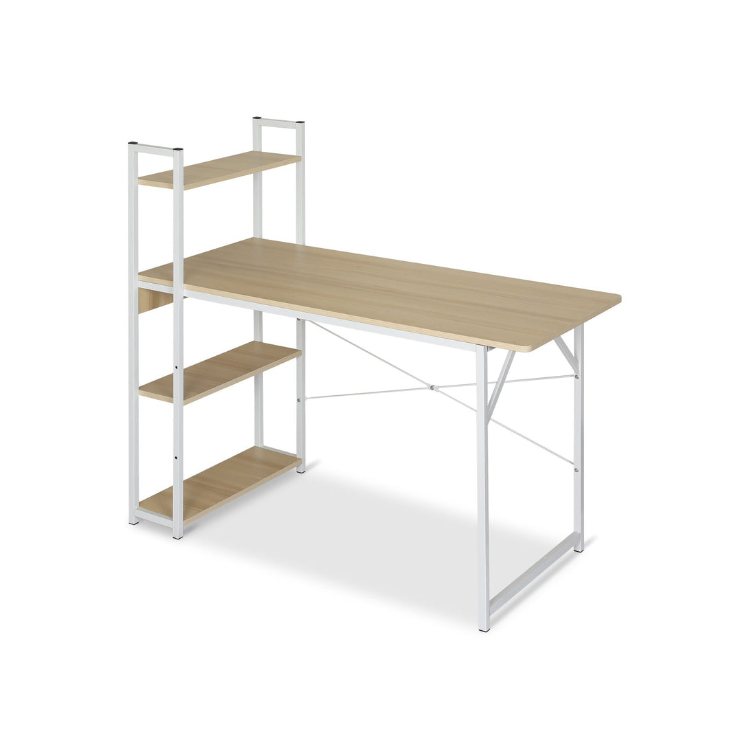 Kendahl 120cm Computer Desk with Bookshelf - White