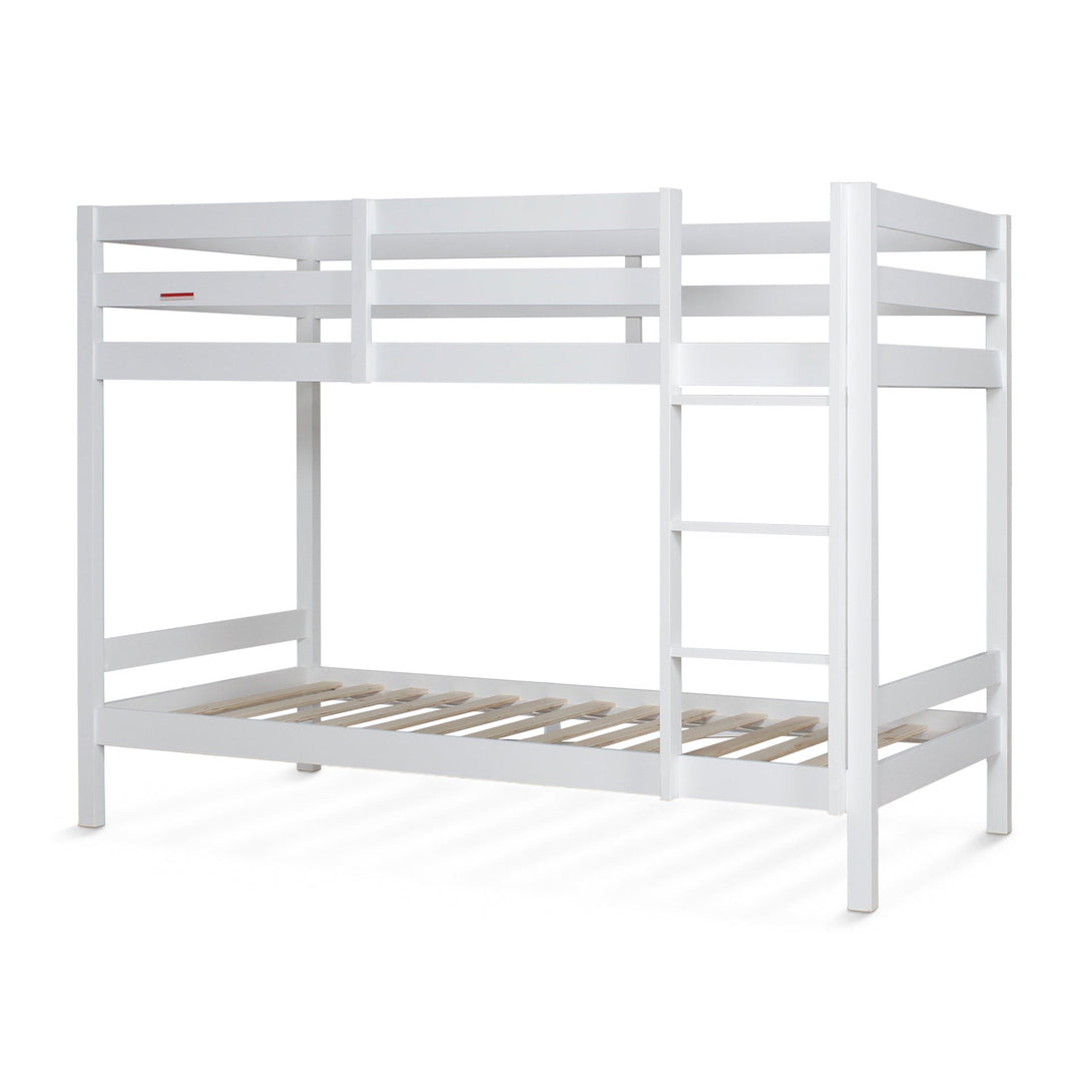 Maroon Single Wooden Bunk Bed Frame - White