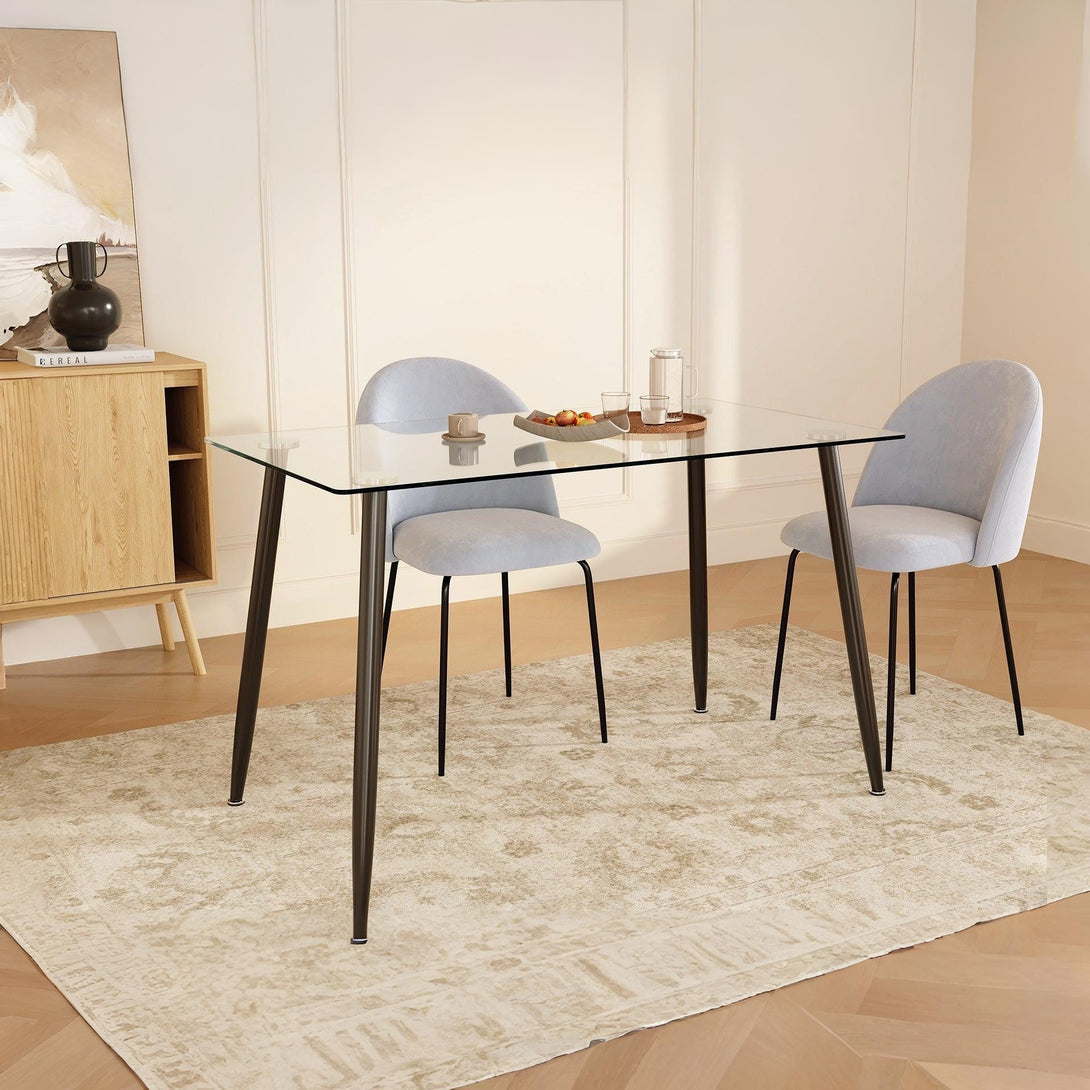 Eliot Tempered Glass Top Dining Table 120 x 70cm - Black