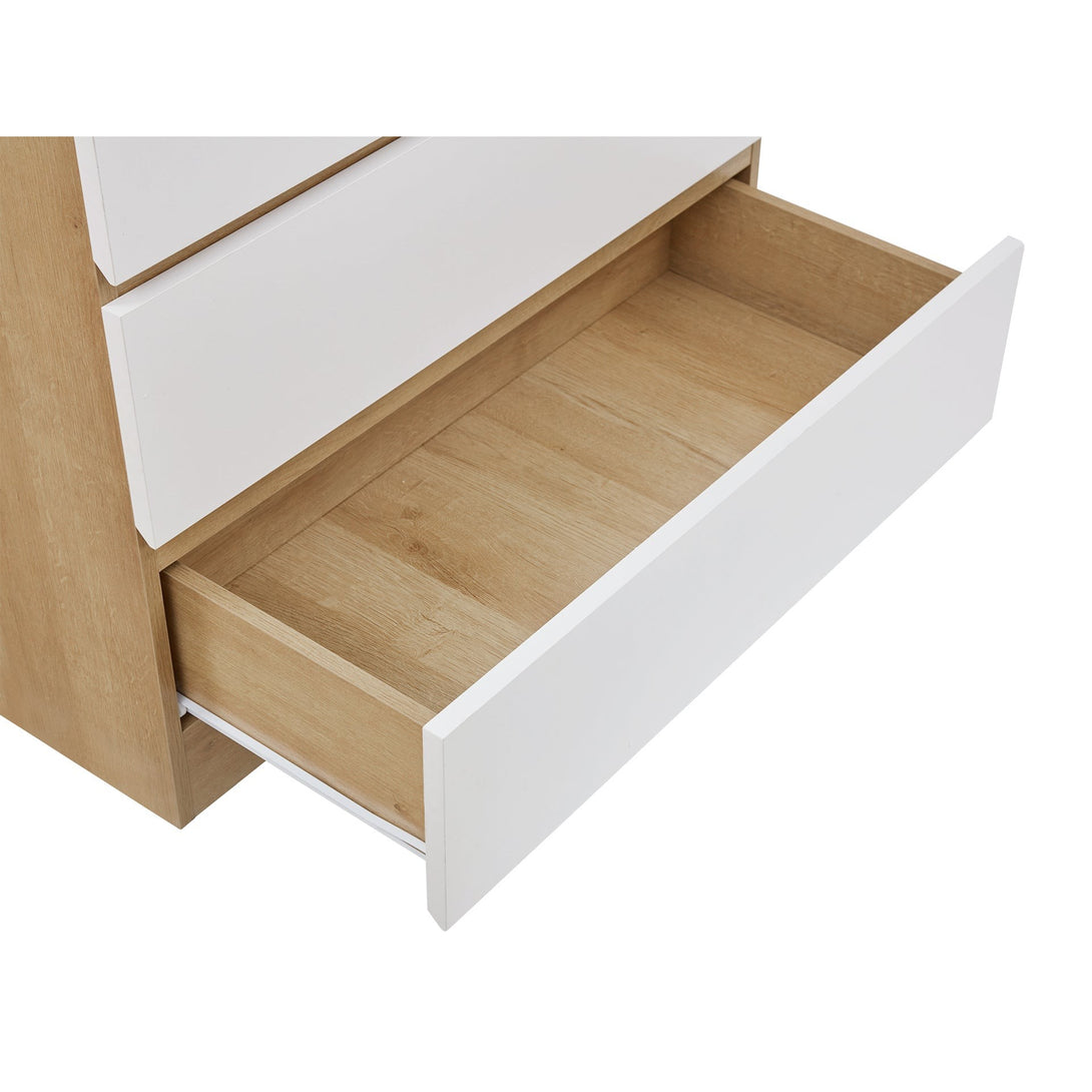 Harris 3 Drawers Tallboy - Oak + White