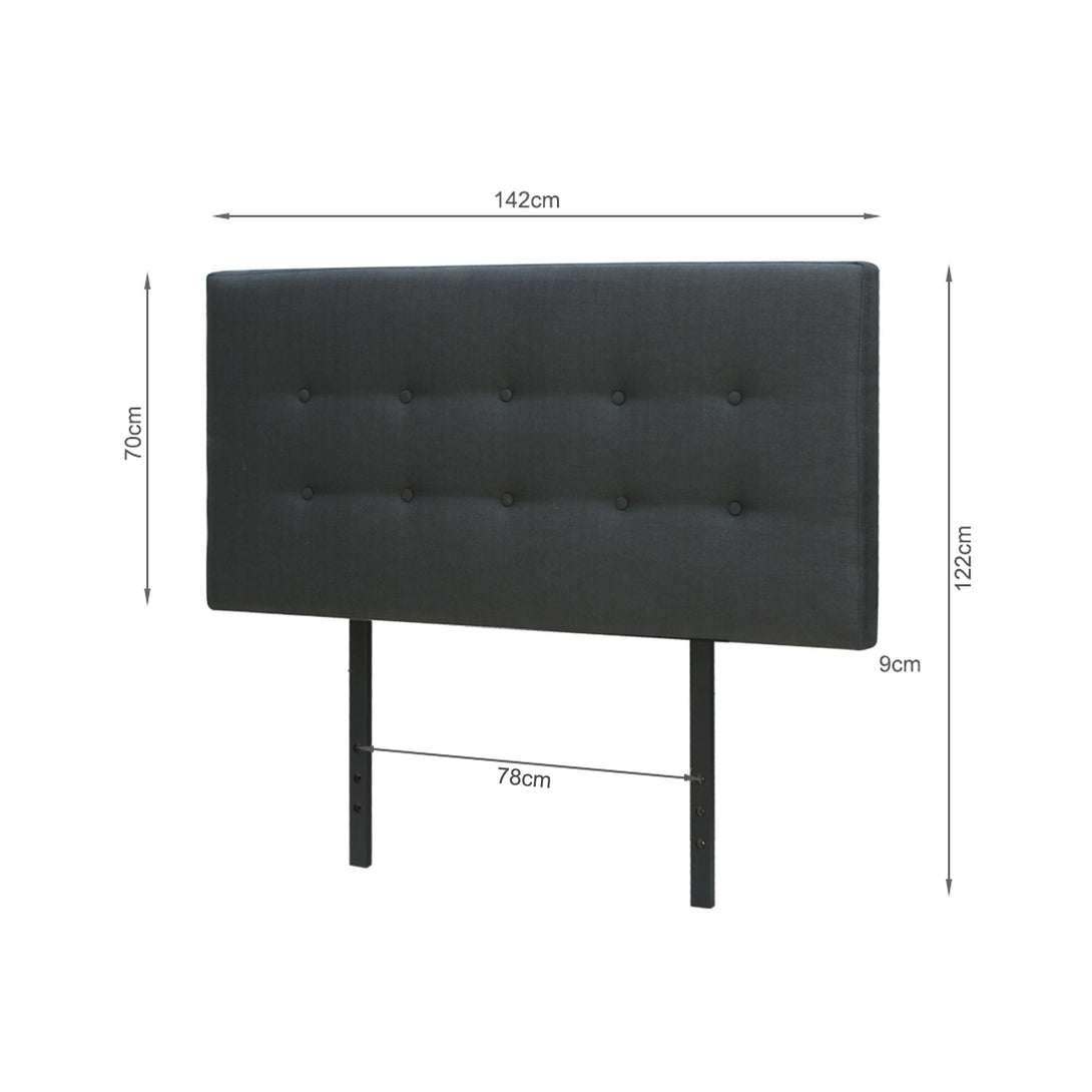 Susan Double Fabric Upholstered Headboard - Charcoal