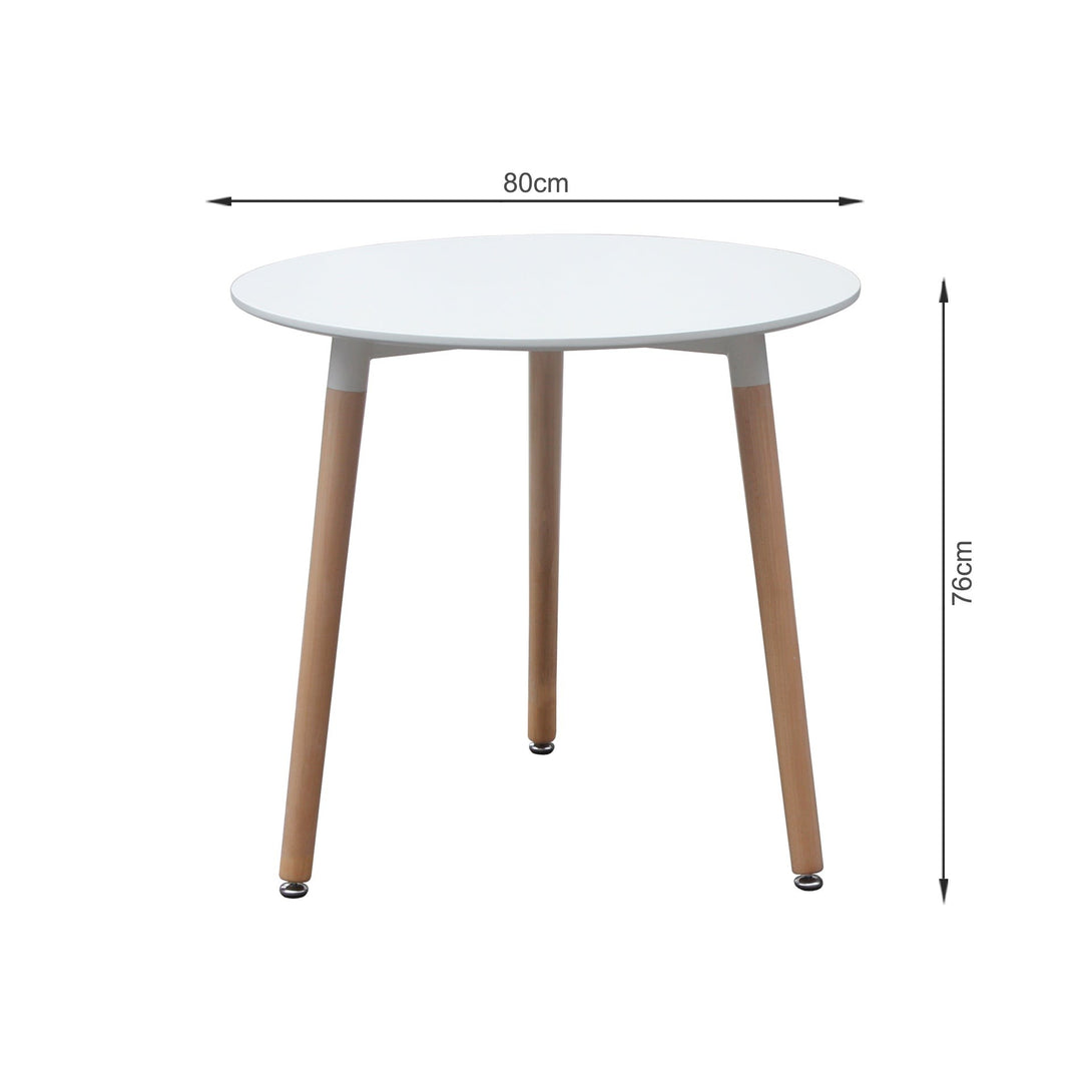 Finley Dining Table Round 80 x 76cm - White