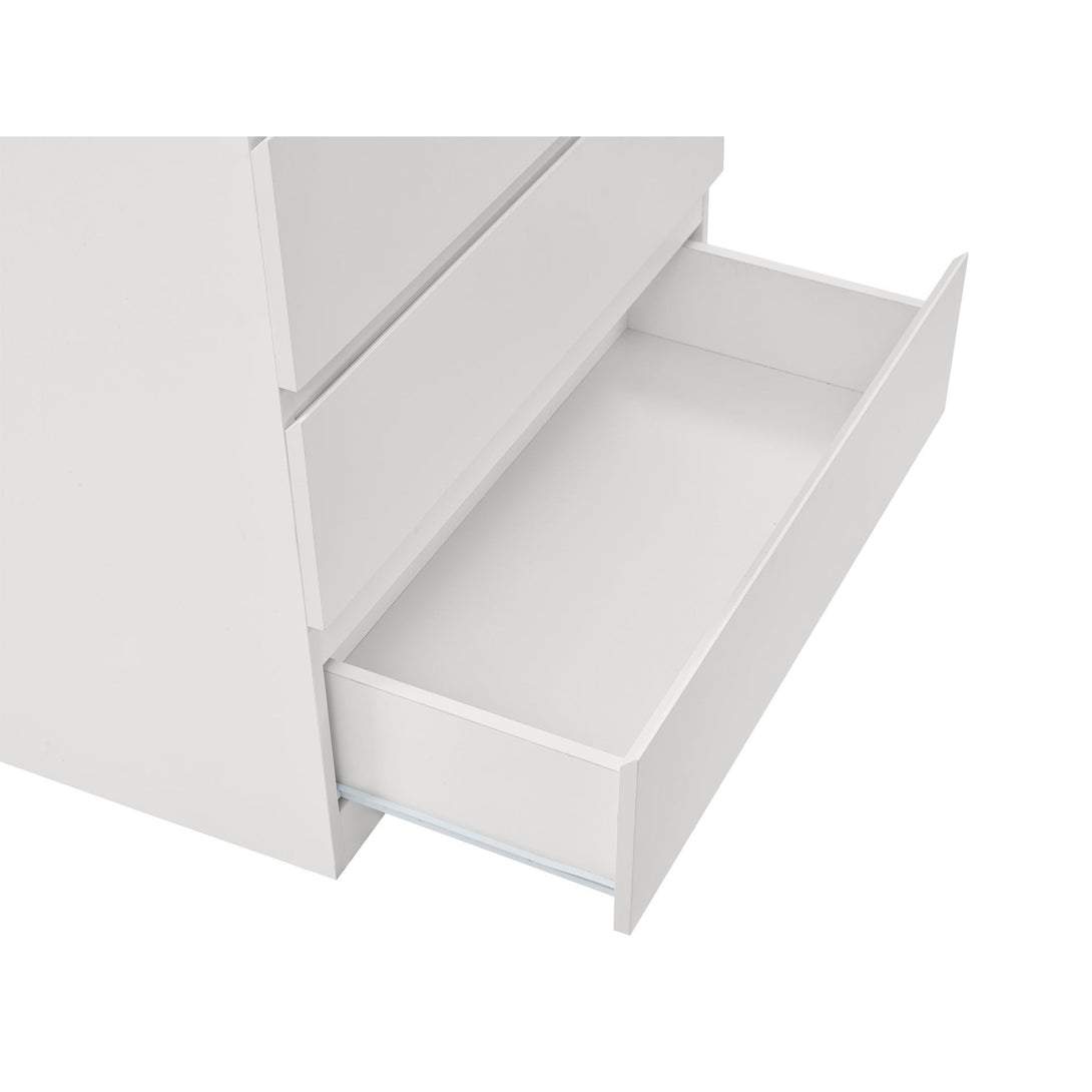 Tongass Wooden Tallboy 5 Drawers - White